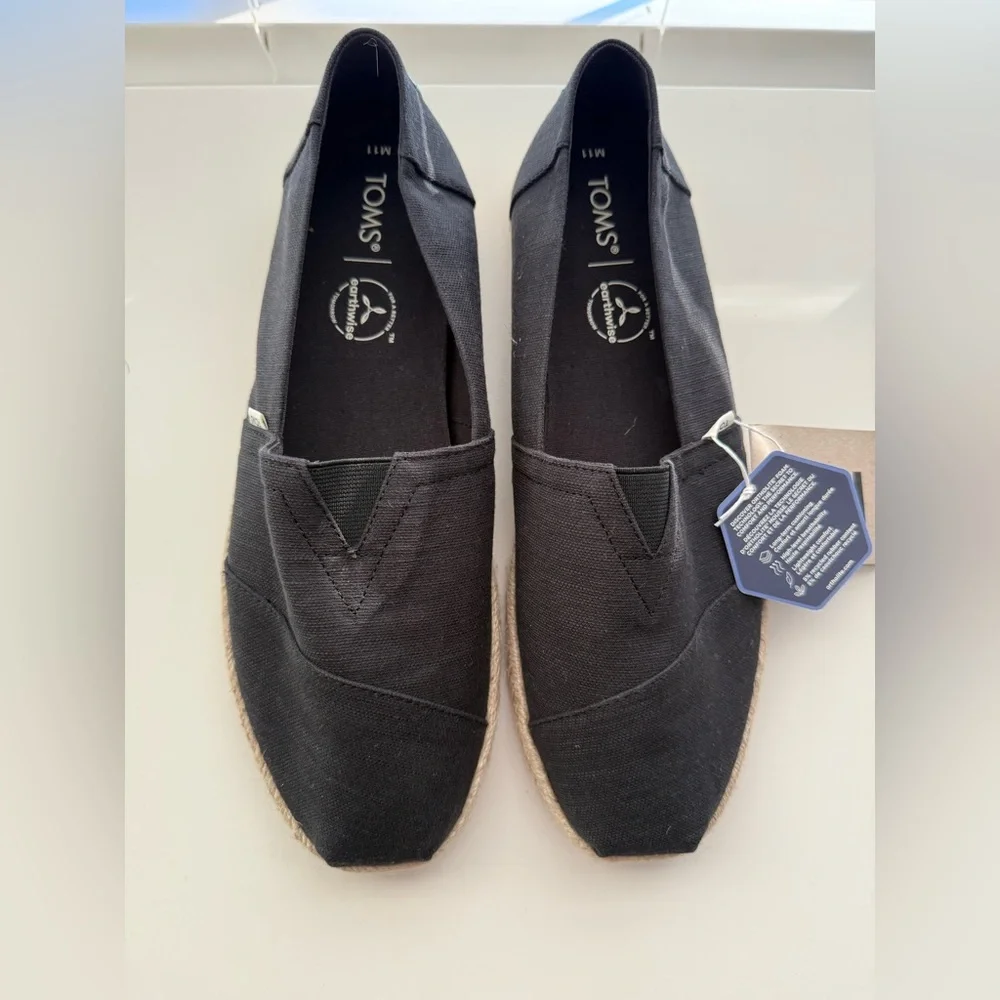Toms Black Canvas Classic Slip-On Loafers